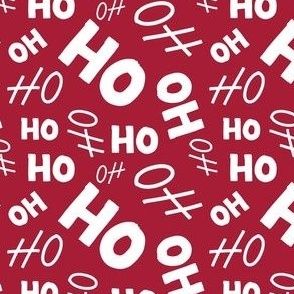 Ho Ho Ho - Christmas Santa - Ho Ho Ho Pattern - Holiday Red - Christmas Fabric Cute - LAD20 - FurBuddy Designs