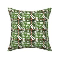 Ho Ho Ho - Christmas Santa - Ho Ho Ho Pattern - Holiday Plaid Greens - Christmas Fabric Cute - LAD20 - FurBuddy Designs