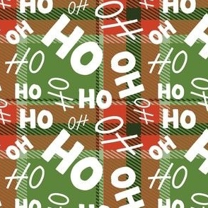 Ho Ho Ho - Christmas Santa - Ho Ho Ho Pattern - Holiday Plaid - Christmas Fabric Cute - LAD20 - FurBuddy Designs