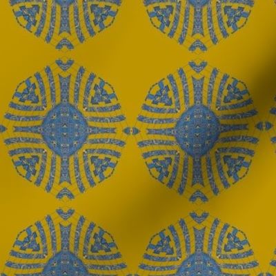 coptic tile - mustard blue 