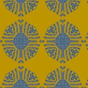 coptic tile - mustard blue 