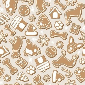 Dog Gingerbread - Beige, Medium Scale