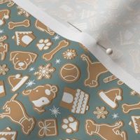 Dog Gingerbread - Dusty Teal, Small Scale