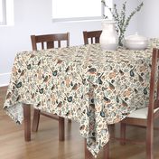 British wild birds and woodland foliage in vintage colours