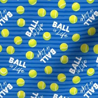 Ball is Life - Fur Buddy - Dog Bandana Fabric - Tennis Ball Life - Blue 