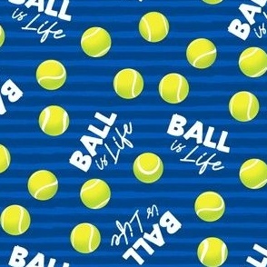 Ball is Life - Fur Buddy - Dog Bandana Fabric - Tennis Ball Life - Blue  Dark