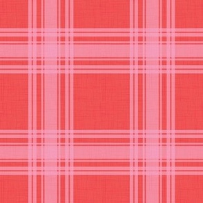 Parker Plaid - Pink and Red, Medium Scale