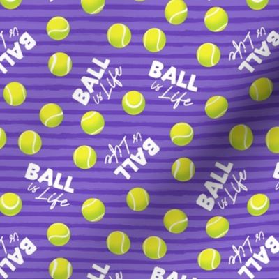 Ball is Life - Fur Buddy - Dog Bandana Fabric - Tennis Ball Life - Purple
