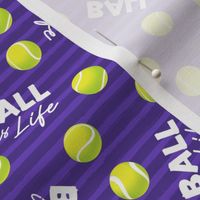 Ball is Life - Fur Buddy - Dog Bandana Fabric - Tennis Ball Life -  Purple Dark