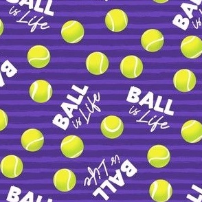 Ball is Life - Fur Buddy - Dog Bandana Fabric - Tennis Ball Life -  Purple Dark