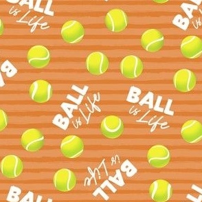 Ball is Life - Fur Buddy - Dog Bandana Fabric - Tennis Ball Life - Orange