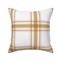 Parker Plaid - Ochre/Pink on White, Large Scale