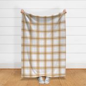 Parker Plaid - Ochre/Pink on White, Large Scale