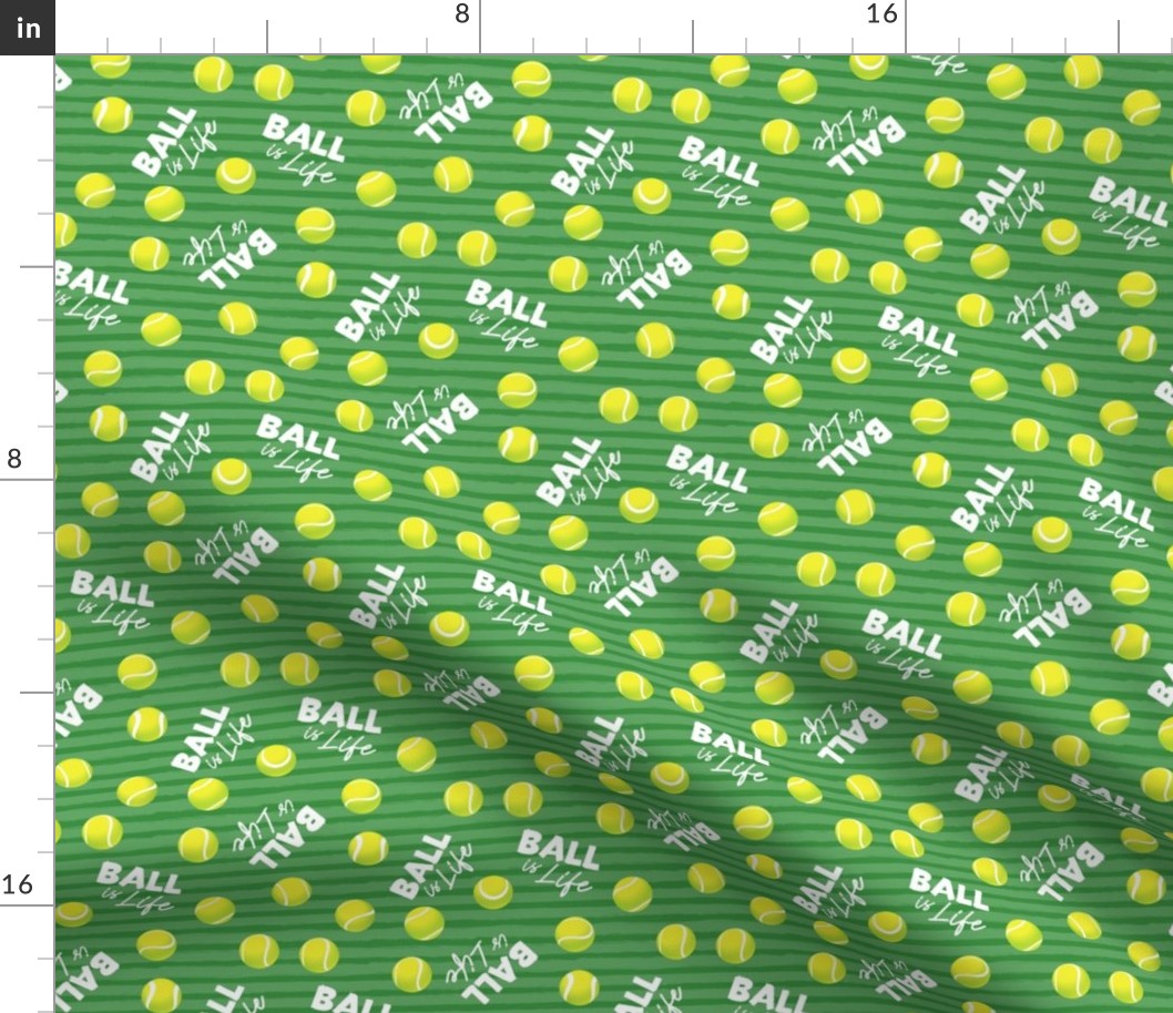 Ball is Life - Fur Buddy - Dog Bandana Fabric - Tennis Ball Life - Green