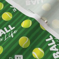 Ball is Life - Fur Buddy - Dog Bandana Fabric - Tennis Ball Life -   Green Dark