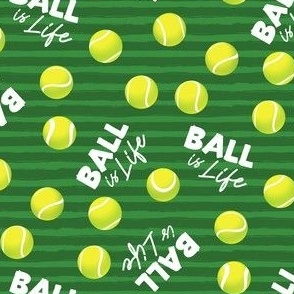 Ball is Life - Fur Buddy - Dog Bandana Fabric - Tennis Ball Life -   Green Dark