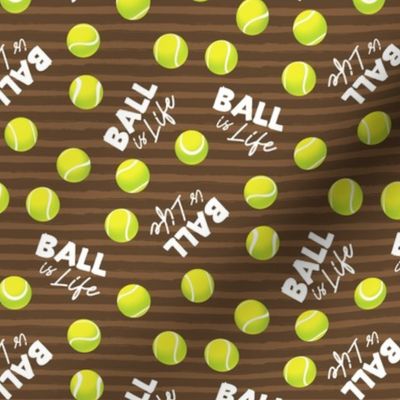 Ball is Life - Fur Buddy - Dog Bandana Fabric - Tennis Ball Life -  Brown