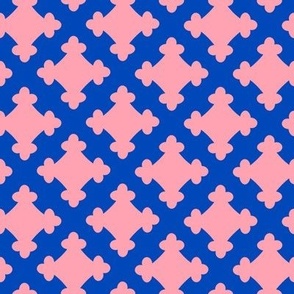 Foursquare Silhouette // medium print // Cotton Candy Motifs on Big Top Blue