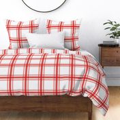 Parker Plaid - Red/Pink on White, Large Scale