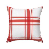 Parker Plaid - Red/Pink on White, Large Scale