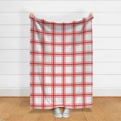 Parker Plaid - Red/Pink on White, Large Scale