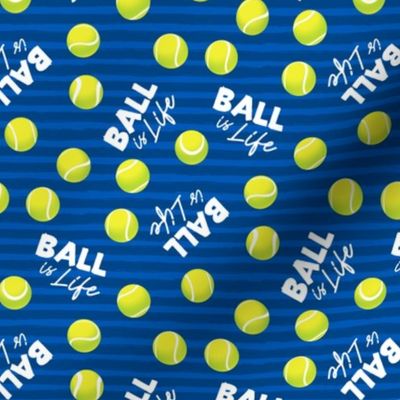 Ball is Life - Fur Buddy - Dog Bandana Fabric - Tennis Ball Life - Dark Blue 