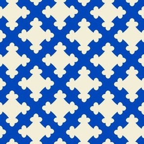 Foursquare Silhouette // medium print // Carousel Cream Motifs on Big Top Blue