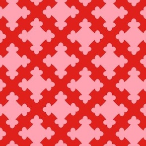 Foursquare Silhouette // medium print // Cotton Candy Motifs on Funhouse Red
