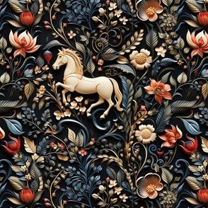 Medieval Flower Fabric, Wallpaper and Home Decor