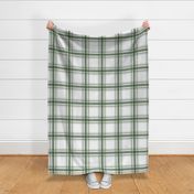 Riley Plaid - Mid Sage Green on White, Large Scale