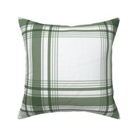 Riley Plaid - Mid Sage Green on White, XL Scale