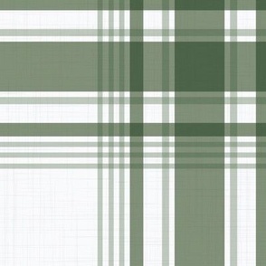 Riley Plaid - Mid Sage Green on White, XL Scale