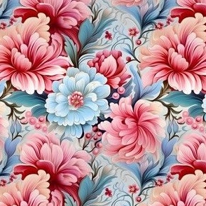 Pink & Blue Flowers - small