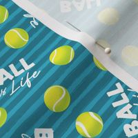 Ball is Life - Fur Buddy - Dog Bandana Fabric - Tennis Ball Life - Light Teal 1