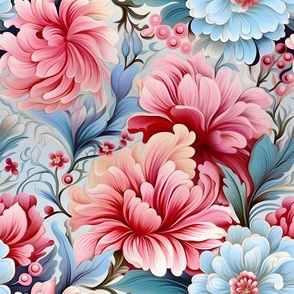 Pink & Blue Floral - large