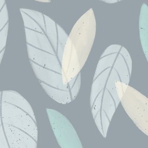 Watercolor Leaves | LG Scale | Green and Gray