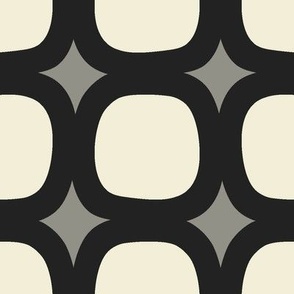 Lava Squares // x-large print // Pearl White Retro Shapes on Smoky Spotlight