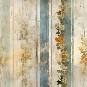 Distressed Floral Wallpaper -medium