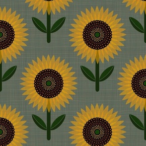 Sunny Retro Sunflowers