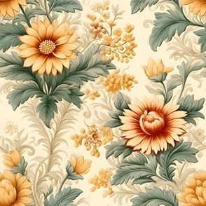 Muted Yellow Floral - medium