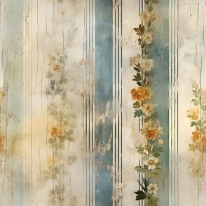 Distressed Floral Wallpaper -large