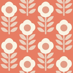 Pantone palette blender floral scandi red background