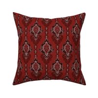 1910 Vintage Gilded Twisted Flourishes in Dark Red and Silver