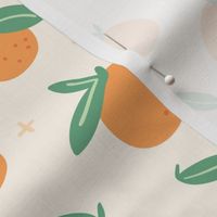 orange & green playful oranges with leaves - large - fun food design for kitchen and kids decor