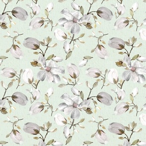 mint white florals / medium