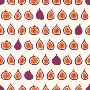 purple & orange sliced figs in horizontal lines - large - cozy autumn and kitchen decor