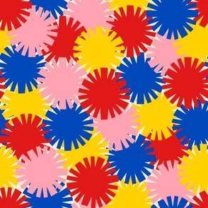 Pom Pom Pile // large print // Multicolored Shapes on