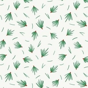 mint green evergreen tips - small - festive pattern for Christmas & winter holidays