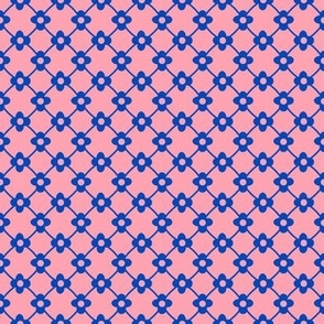 Lattice & Wallflowers Silhouette // small print // Big Top Blue Blossoms on Cotton Candy