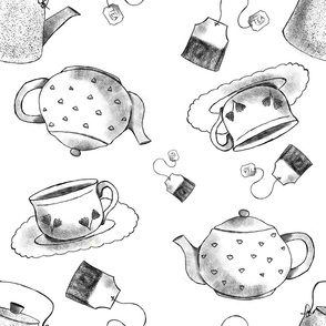 Teapot & Tea Cups Garden Party - Large Scale